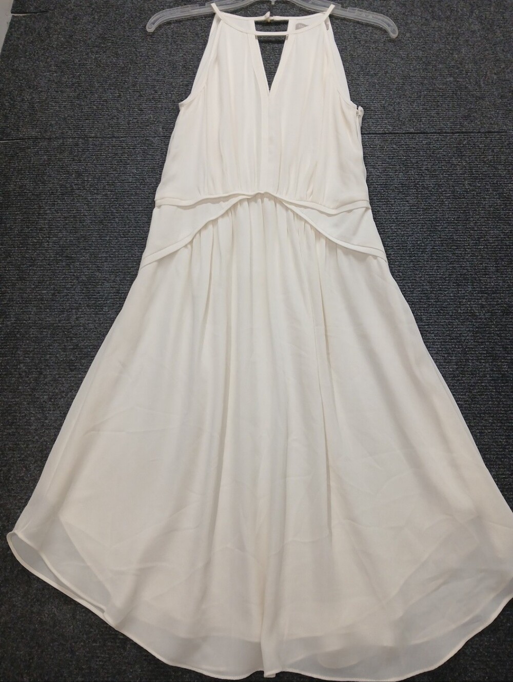 Banana Republic Ivory Chiffon Halter Midi Dress Women's SZ 2